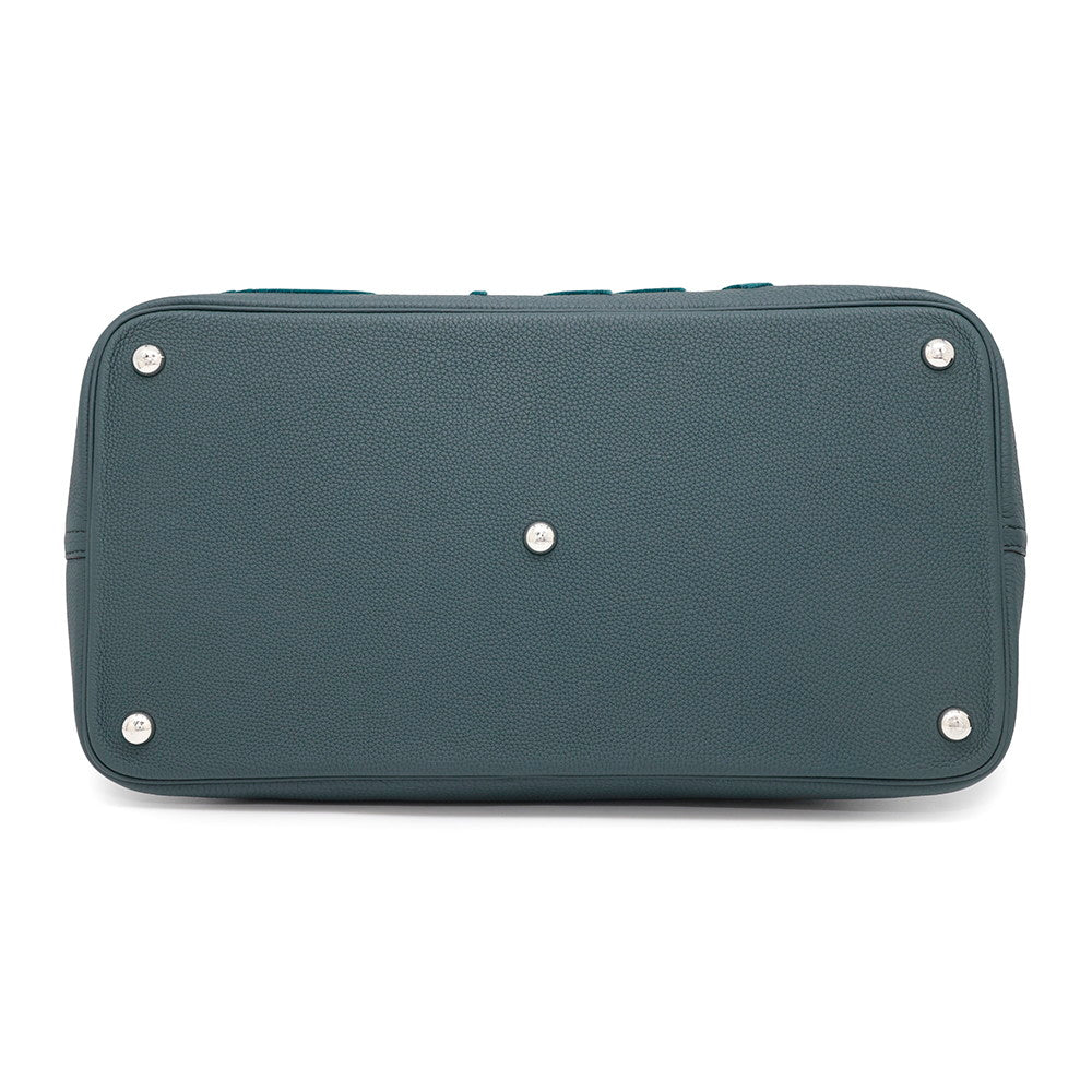 HERMES Bolide 1923 chimeres dragon Vert Shipley Togo Leather Velvet Size 45