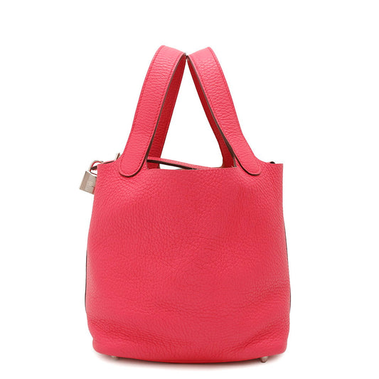 HERMES Picotin Lock Rose Extreme Taurillon Clemence Size PM