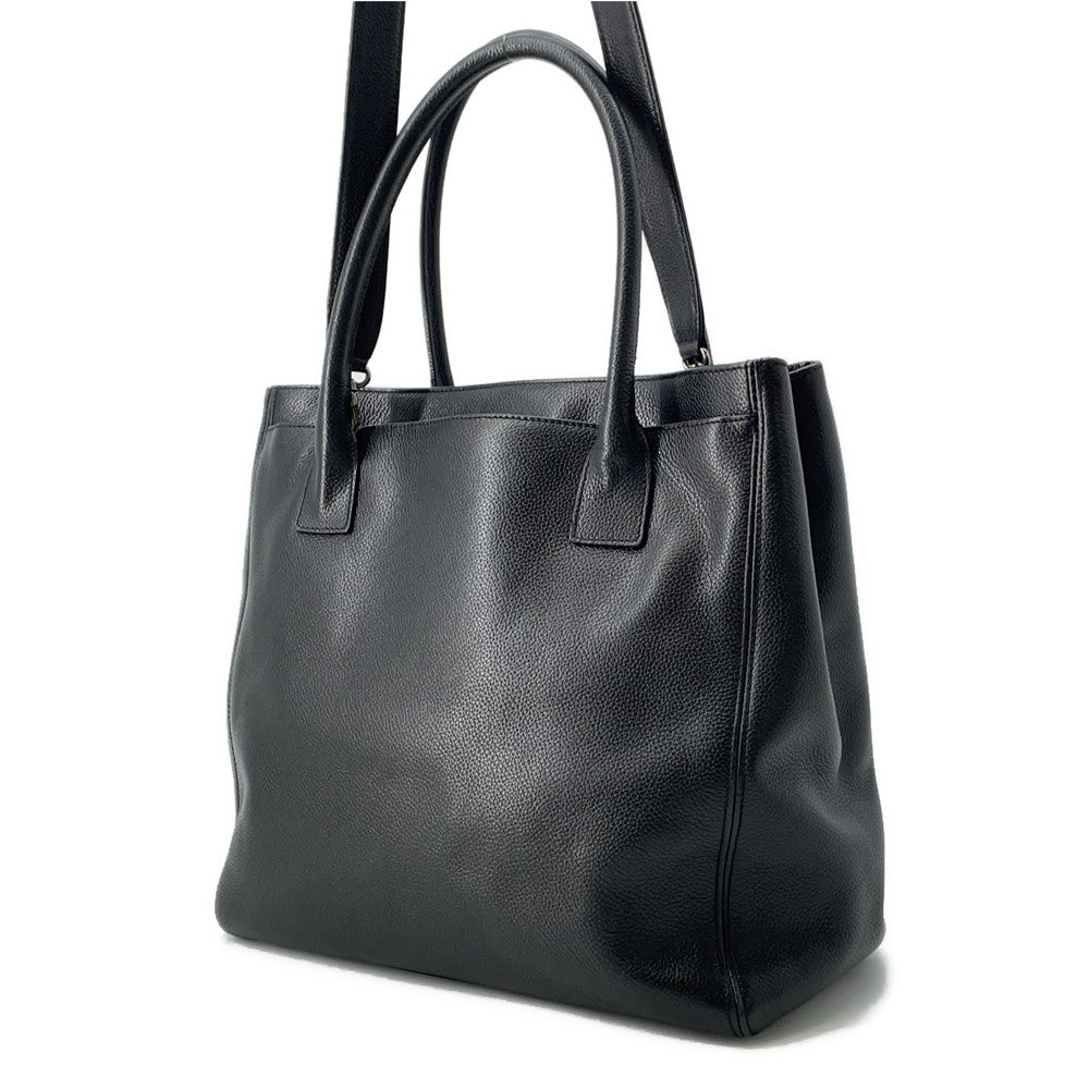 CHANEL Executive 2WAY Tote Black Leather