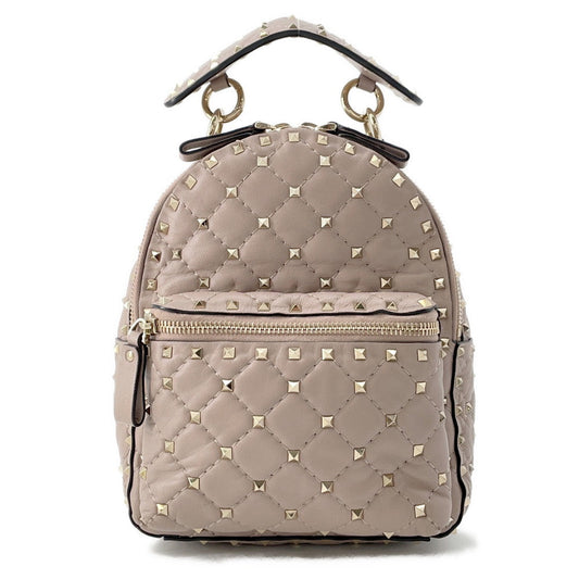 Valentino Garavani Rock Studded Spike Mini Backpack Pink graySW2B0B63NAP Leather