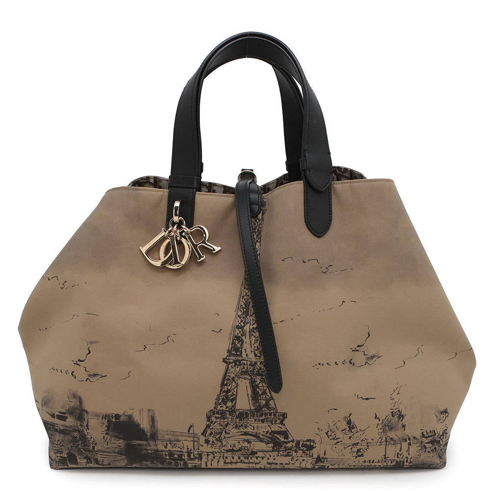 Dior Jules Oblique Tote Bag BeigeM2820OZBP Nylon Leather Size Large