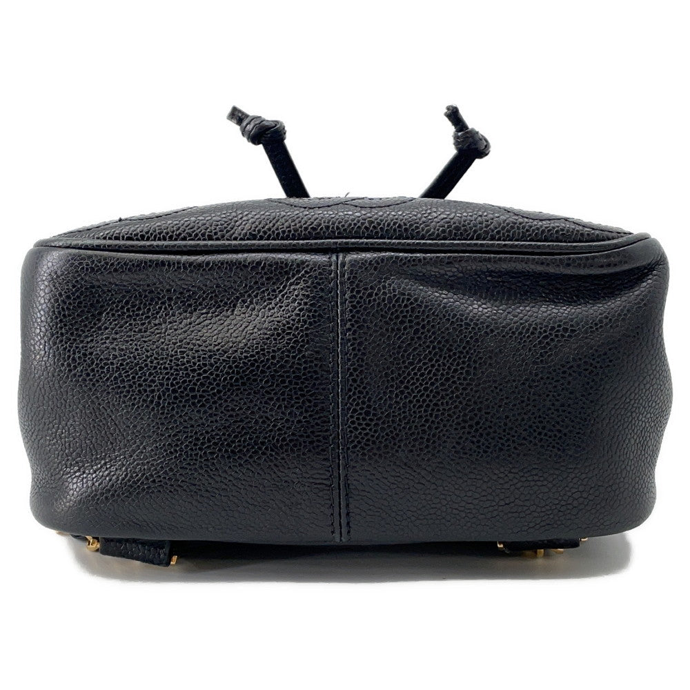 CHANEL Triple Coco Chain Backpack Black Caviar Leather