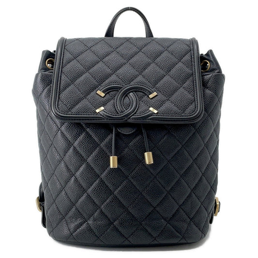 CHANEL CCFiligree Backpack BlackA57090 Caviar Leather
