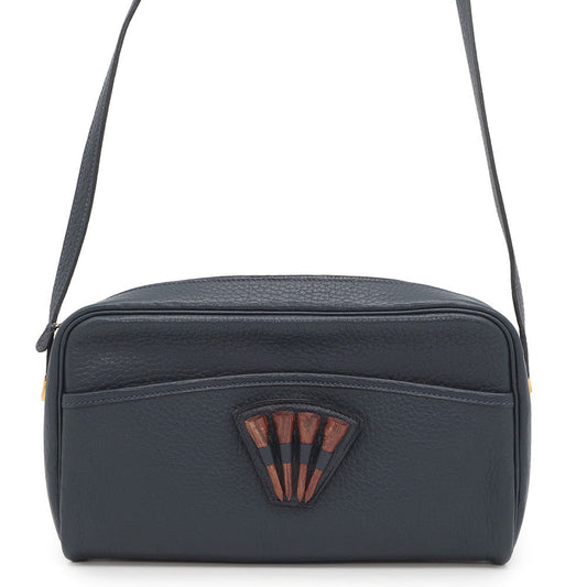 HERMES Golf Tee Shoulder Bag Navy Fjord Leather
