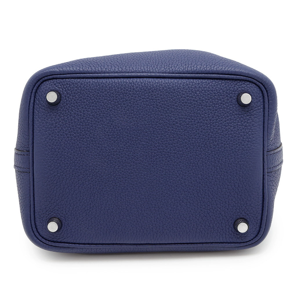 HERMES Picotin Lock Blue Encre Taurillon Clemence Size PM