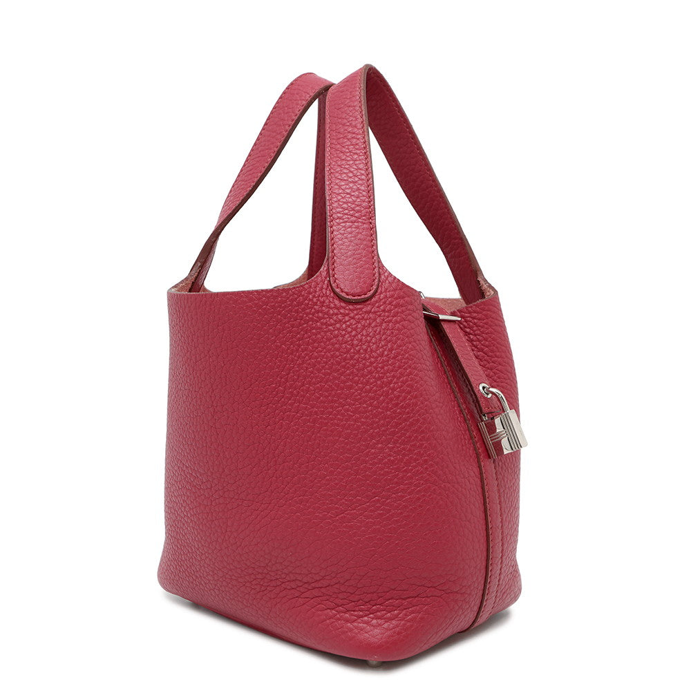 HERMES Picotin Lock Ruby Taurillon Clemence Size PM