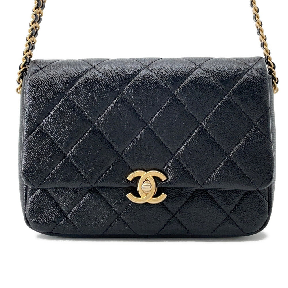 CHANEL Matelasse Melody Chain Shoulder Bag BlackAS3103 Caviar Leather
