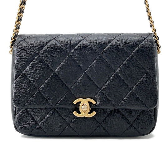 CHANEL Matelasse Melody Chain Shoulder Bag BlackAS3103 Caviar Leather