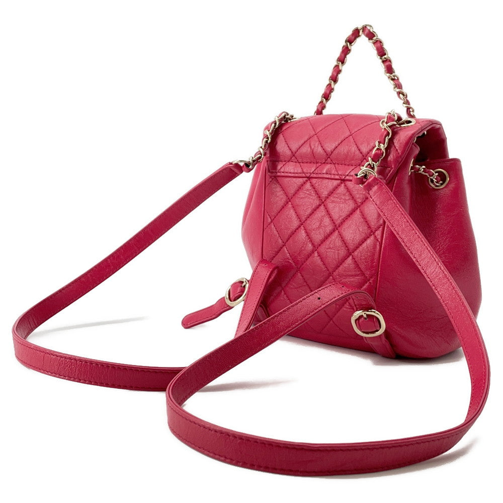 CHANEL Dumas Backpack MagentaAS2908 Leather