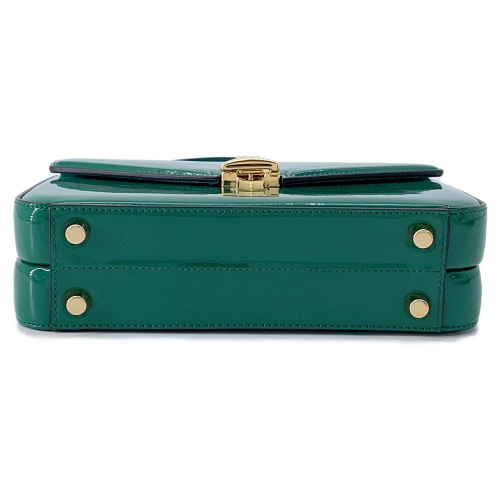 GUCCI Sylvie 2wayBag Green589479 Patent Leather