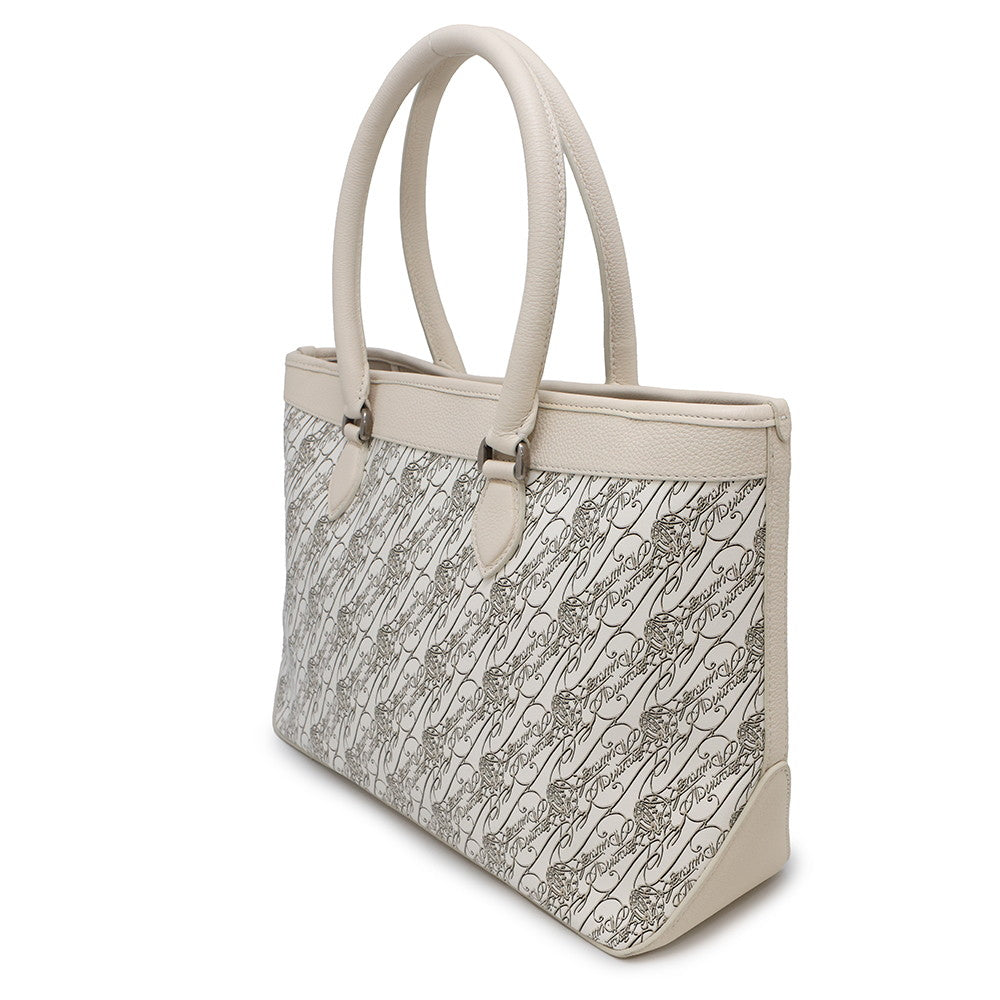 Berluti TouJules Mini Toile Malbeuf Tote Bag 10th Anniversary Japan Limited Edition Model White Leather PVC Size Mini
