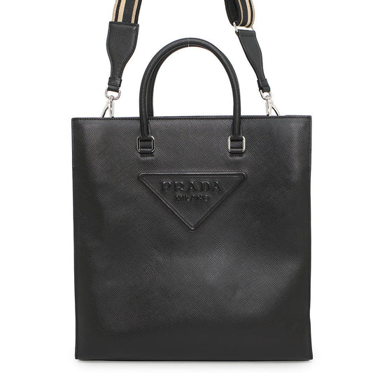 PRADA Saffiano Leather 2way Tote Bag Black2VG084 Leather