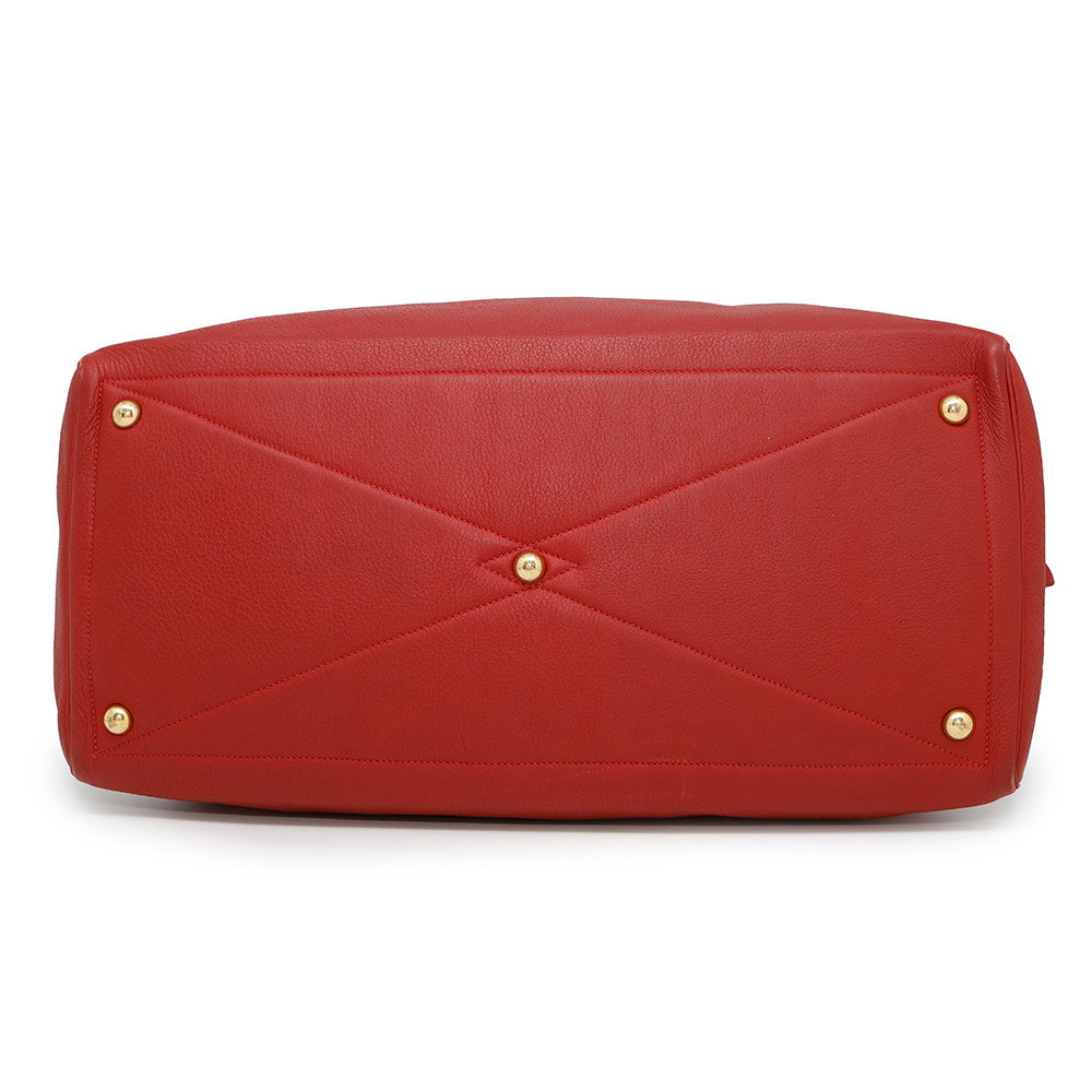 HERMES Victoria Red Taurillon Clemence Size 50