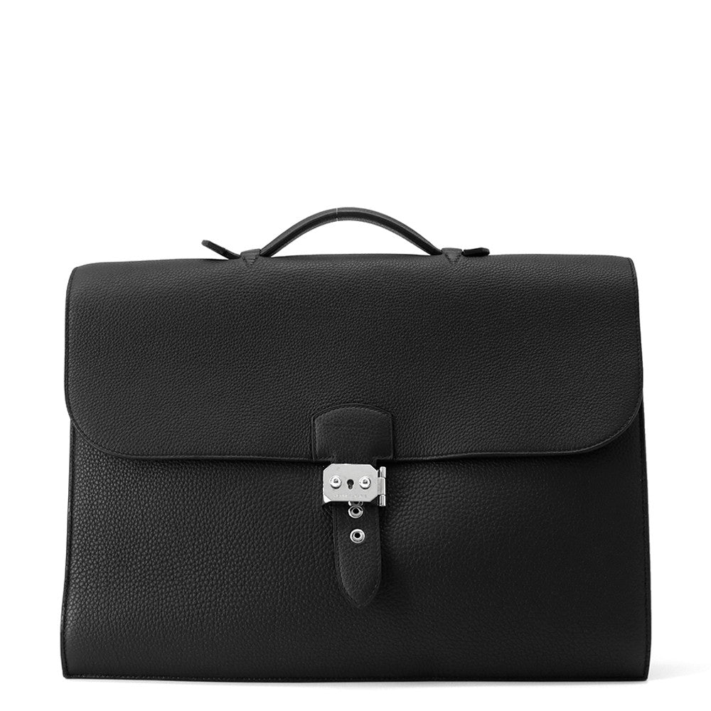 HERMES Sac A Depeches Black Togo Leather Size 38