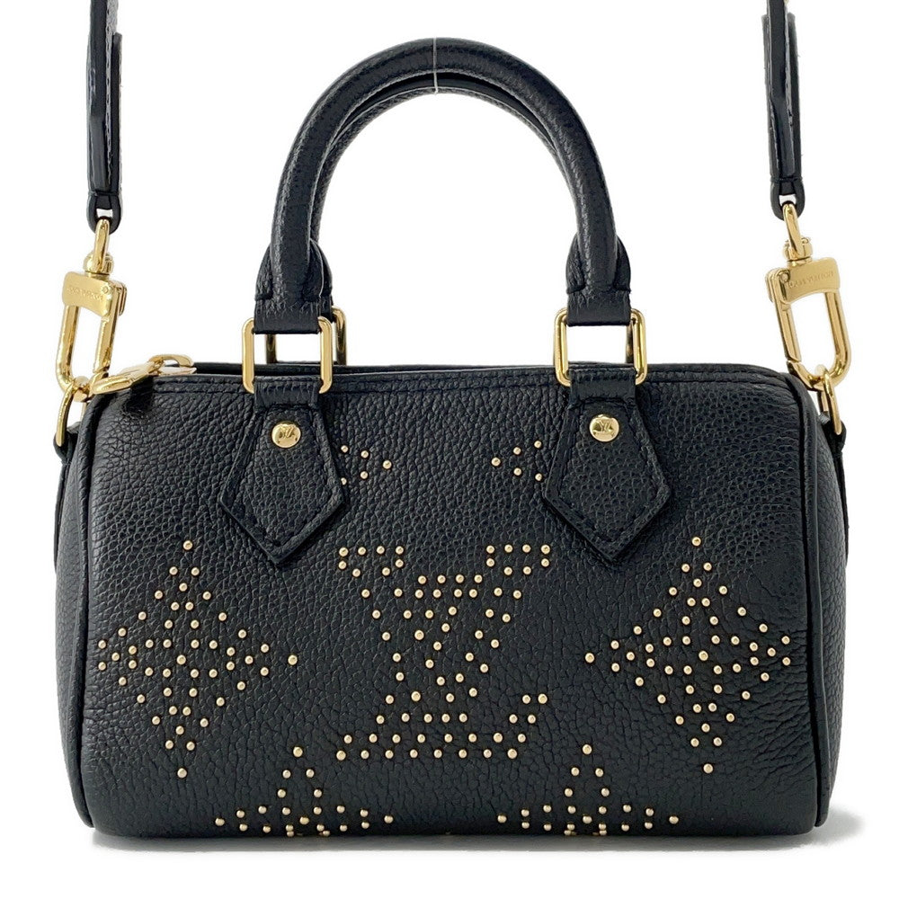 LOUIS VUITTON Nano Speedy NoirM46745 Monogram Empreinte Leather(Studded)
