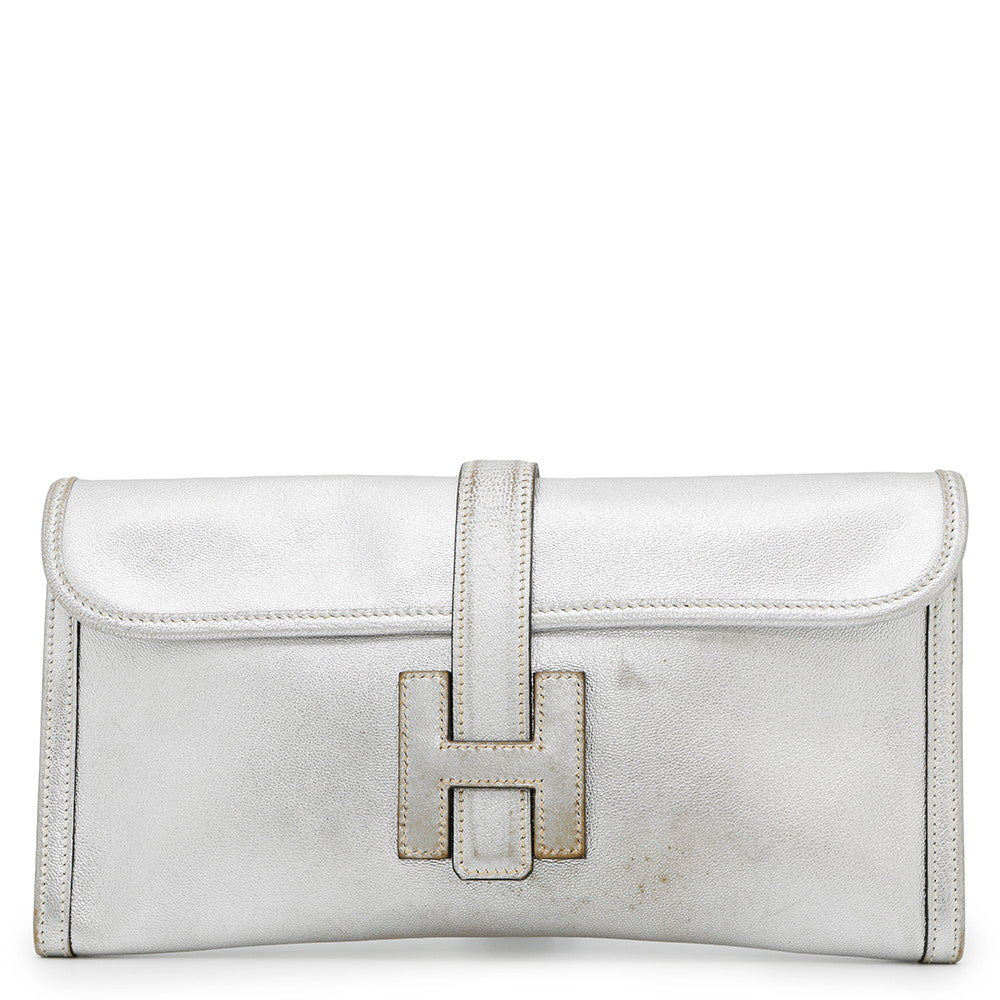 HERMES Jige Athens Olympics Limited Silver Chevre Myzore Goatskin