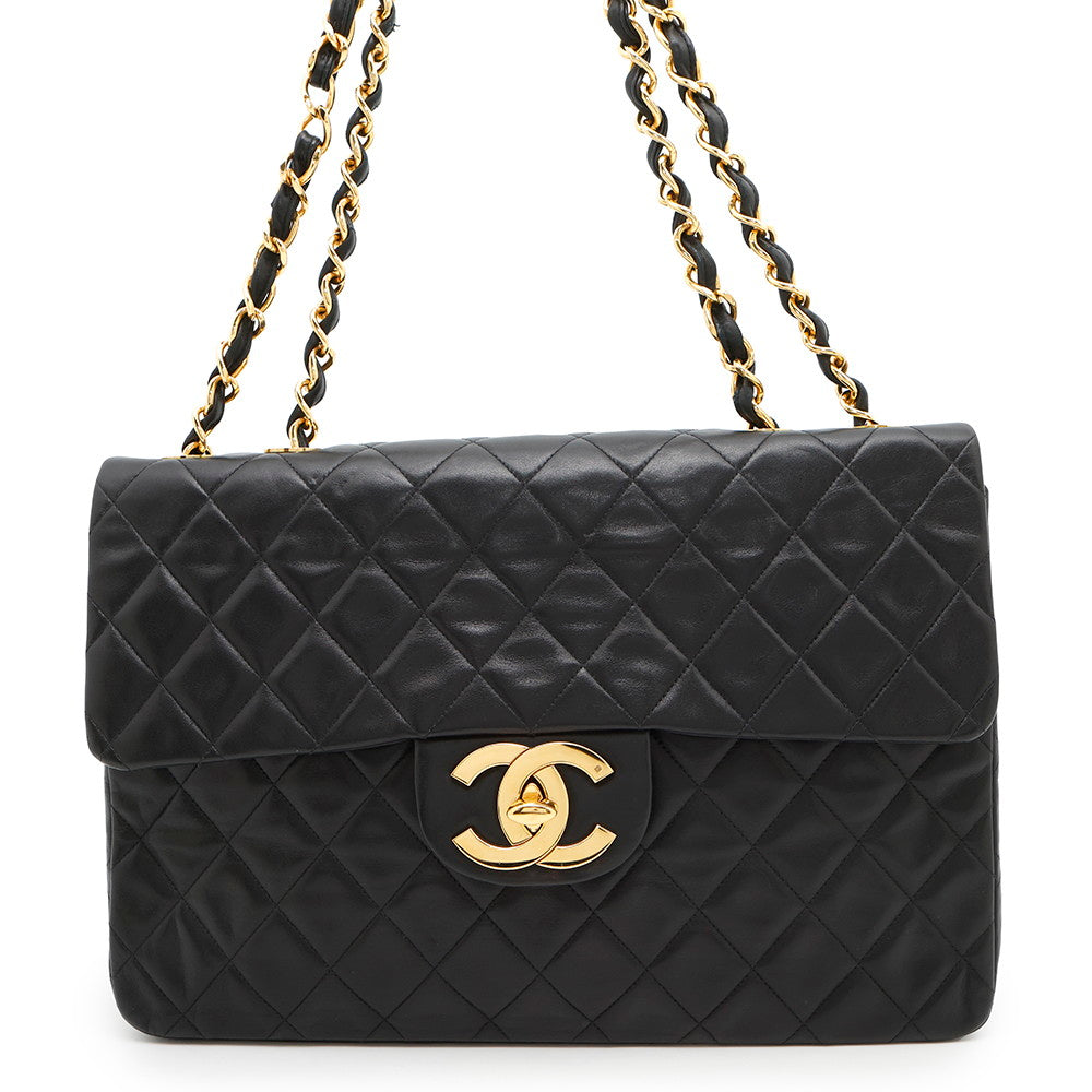 CHANEL Jumbo Matelasse ChainShoulder Bag BlackA01094 Lambskin Size 34