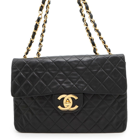 CHANEL Jumbo Matelasse ChainShoulder Bag BlackA01094 Lambskin Size 34