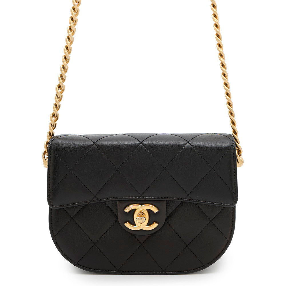 CHANEL Matelasse Chain Shoulder Bag BlackAS2484 Lambskin