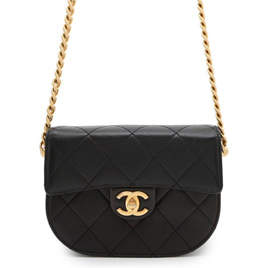 CHANEL Matelasse Chain Shoulder Bag BlackAS2484 Lambskin