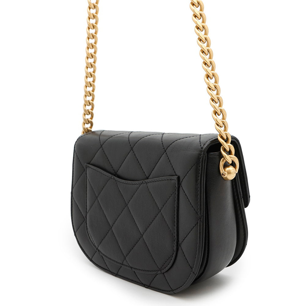CHANEL Matelasse Chain Shoulder Bag BlackAS2484 Lambskin