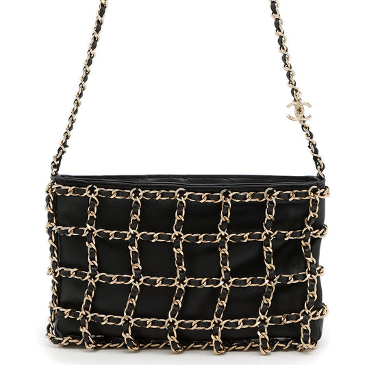 CHANEL Chain Shoulder Bag BlackAS1622 Lambskin
