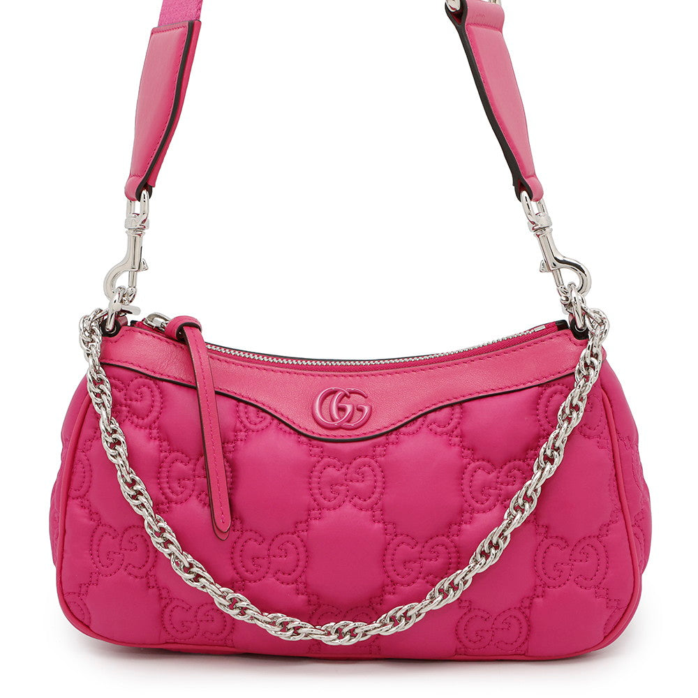 GUCCI GGMatelasse 2WAY Shoulder Bag Pink735049 Nylon Leather
