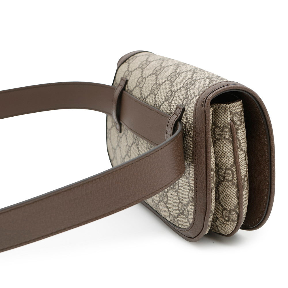 GUCCI GG Supreme Blondie Belt Bag Beige/Brown703807 PVC Leather