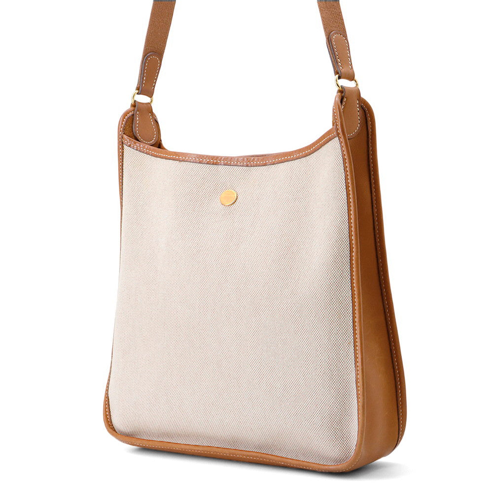 HERMES Vespa Gold Toile H Leather