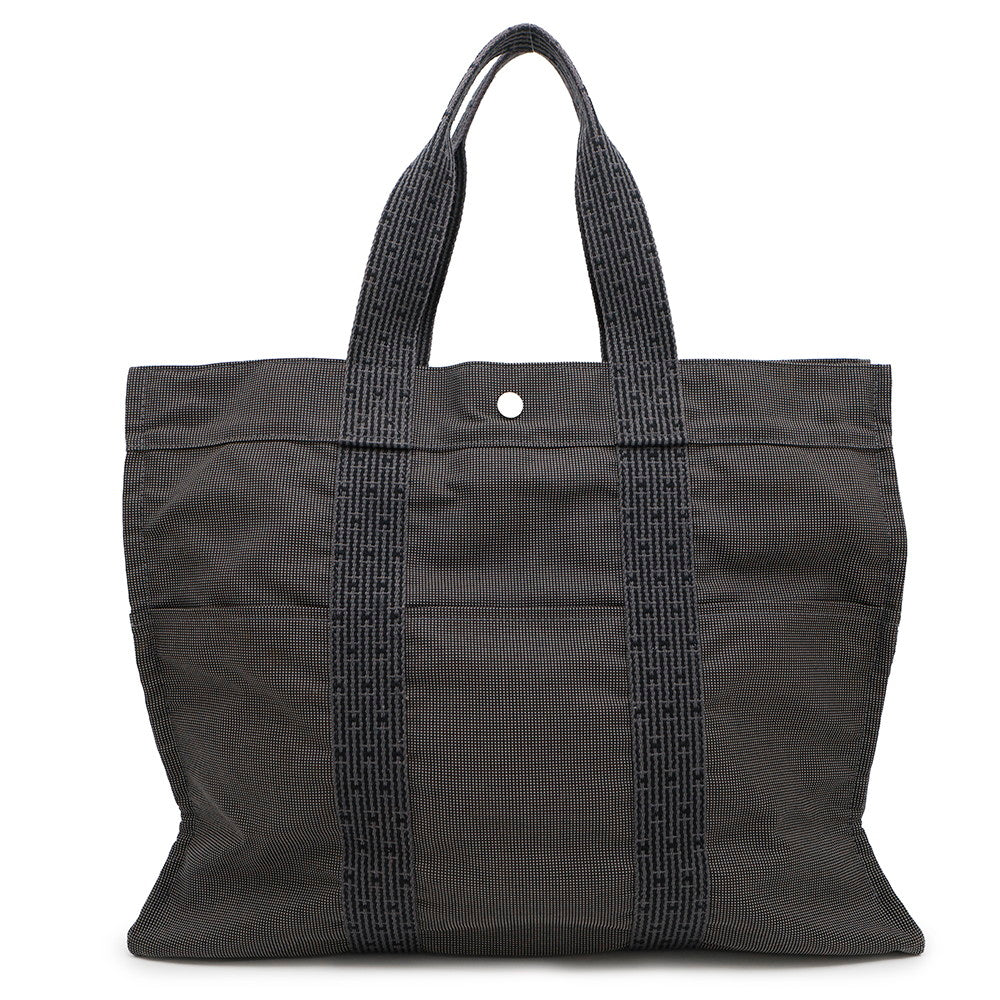 HERMES Her Line Tote Gray Canvas Size GM