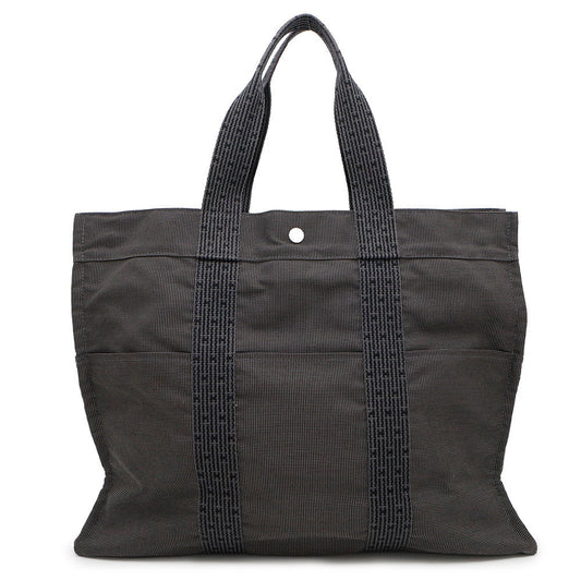 HERMES Her Line Tote Gray Canvas Size GM