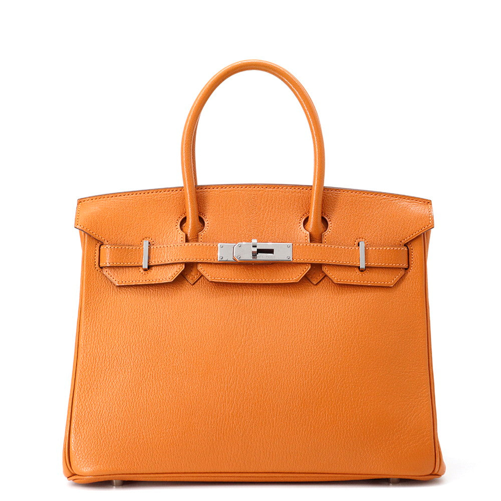 HERMES Birkin Orange Chevre Myzore Goatskin Size 30