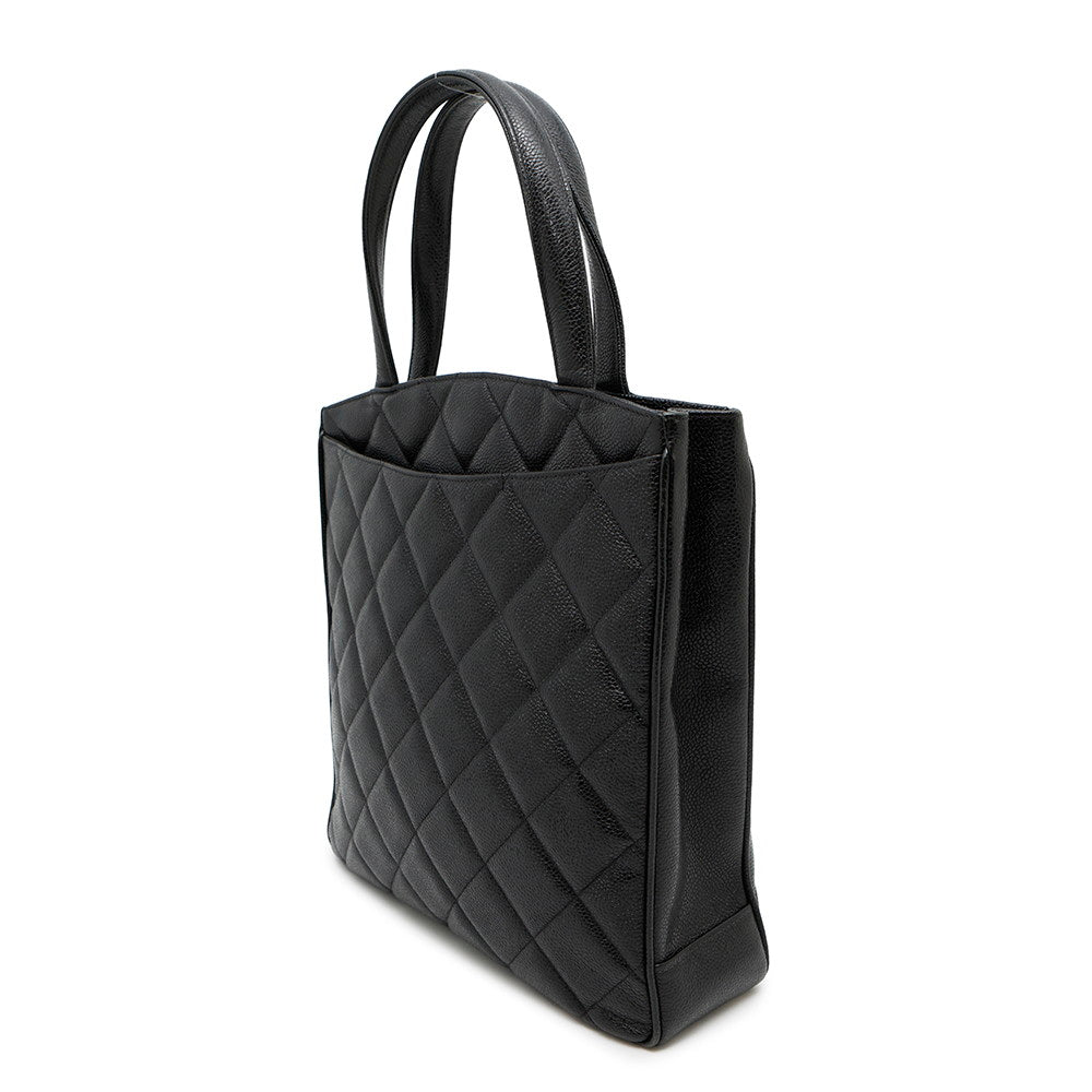 CHANEL Decacoco Tote Bag Black Caviar Leather