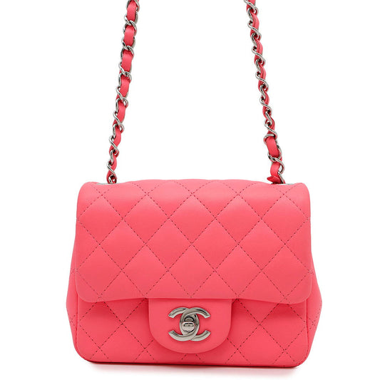 CHANEL Mini Matelasse Chain Shoulder Bag PinkA35200 Lambskin Size 18