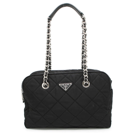 PRADA Impuntu Chain Tote Bag Black1BB903 Nylon