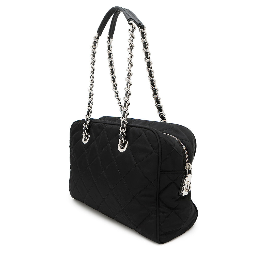 PRADA Impuntu Chain Tote Bag Black1BB903 Nylon