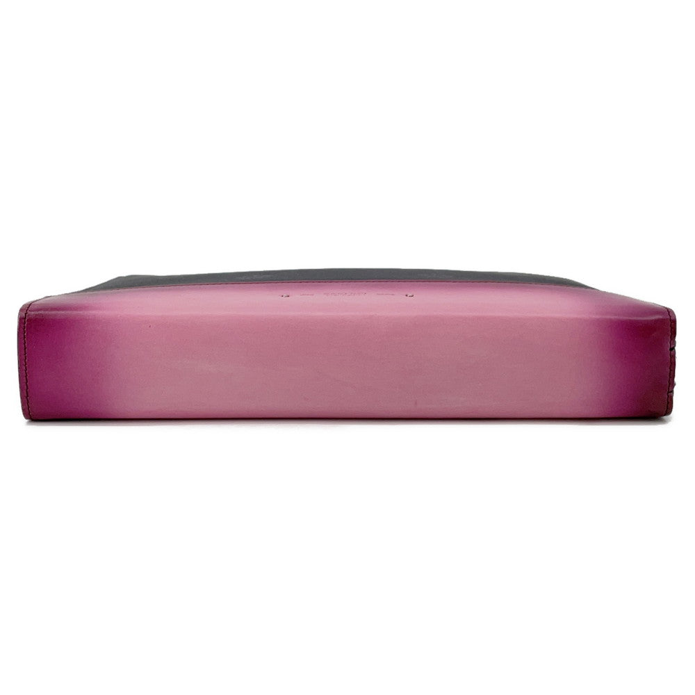 Berluti Nino Volume Clutch Bag Black/Pink Leather