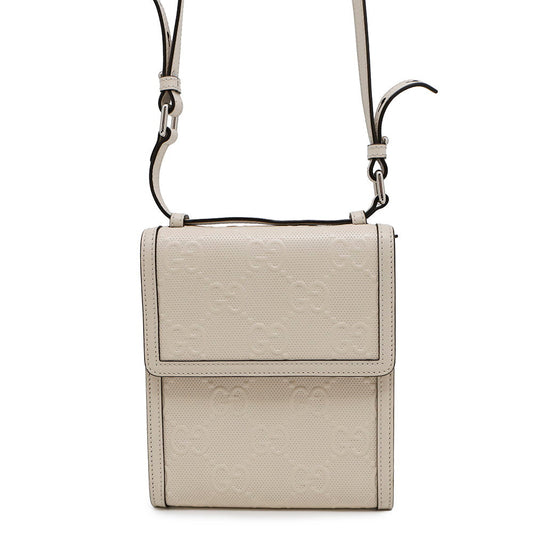 GUCCI GG-embossed messenger bag White625782 Leather