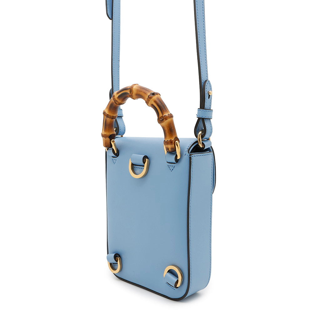 GUCCI 3WAYShoulder Bag Light Blue702106 Bamboo Leather