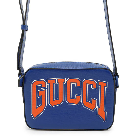 GUCCI Logo Shoulder Bag Blue773190 Leather