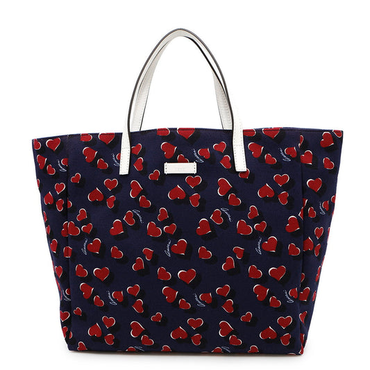 GUCCI Heartbeat Tote Bag Navy/Red282439 Canvas Leather