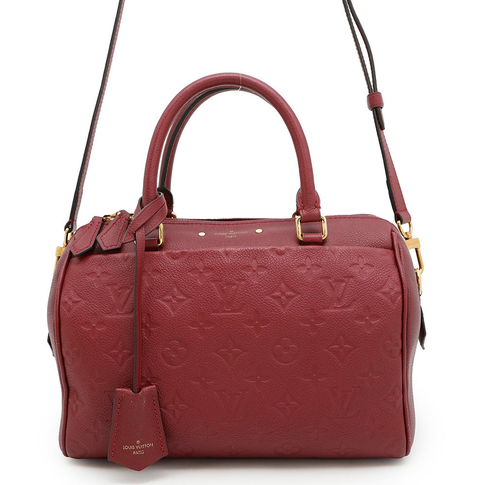 LOUIS VUITTON Speedy Bandouliere scarletM44145 Monogram Empreinte Leather Size 25