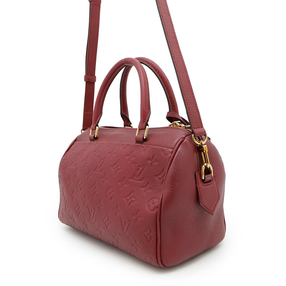 LOUIS VUITTON Speedy Bandouliere scarletM44145 Monogram Empreinte Leather Size 25