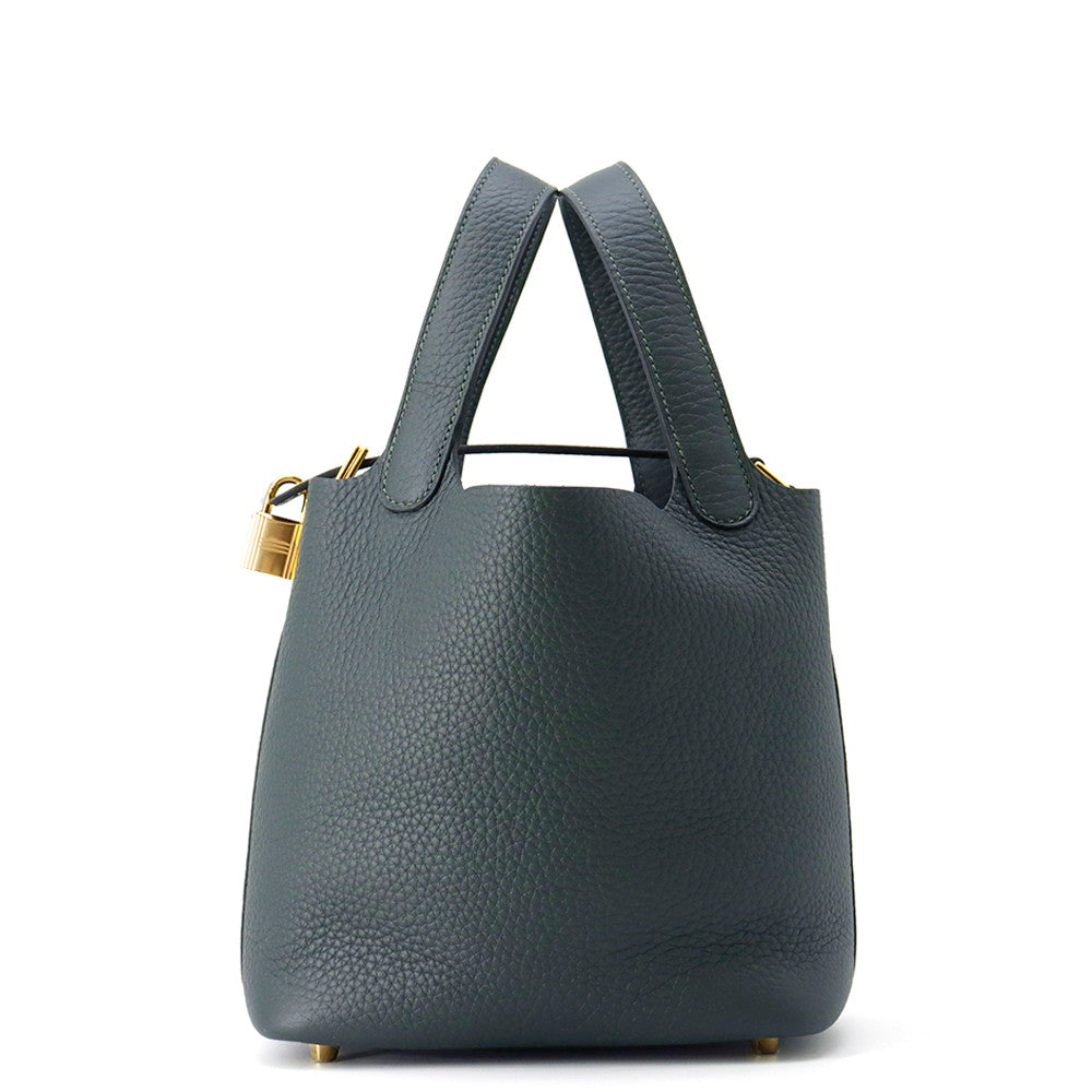 HERMES Picotin Lock Vert Mangrove Taurillon Clemence Size PM