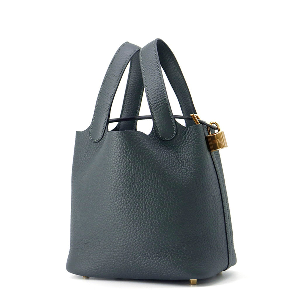 HERMES Picotin Lock Vert Mangrove Taurillon Clemence Size PM