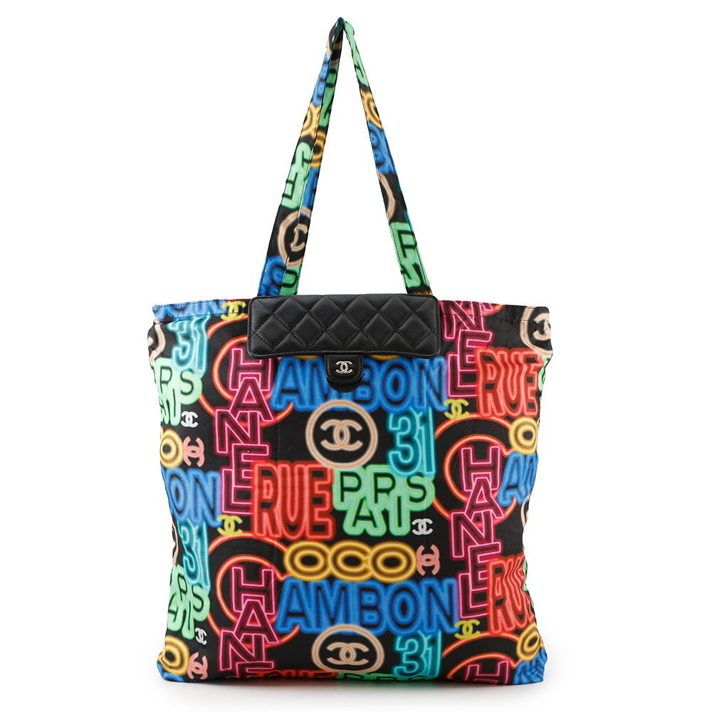 CHANEL Eco Bag Matelasse Black/MulticolorAP2095 Caviar Leather Nylon