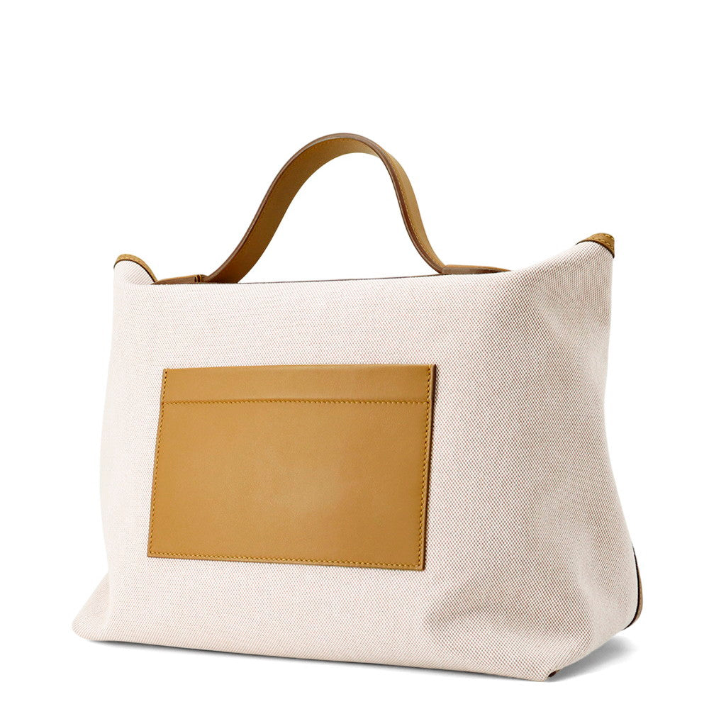 HERMES 24/24 Sac Van Quatre Sesame/Ecru Toile H Swift Leather Size 35