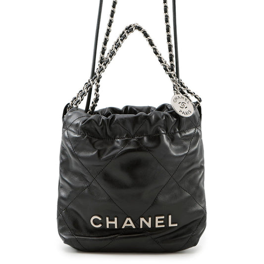 CHANEL CHANEL22 ChainShoulder Bag BlackAS3980 Shiny Calf Leather Size Mini