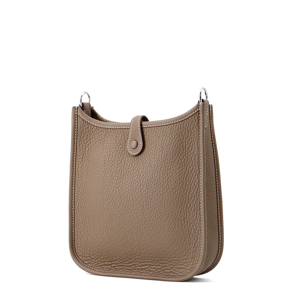 HERMES Evelyne Long Etoupe/Blue Indigo Taurillon Clemence Size TPM