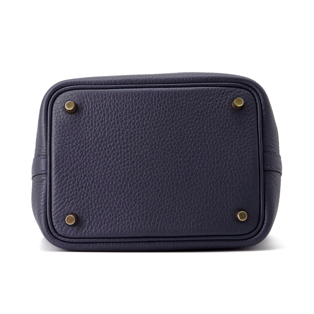 HERMES Picotin Lock Blue Nuit Taurillon Clemence Size PM